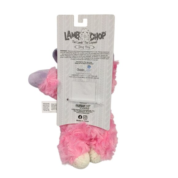 Lamb Chop Halloween Pink Silver Metallic Witch Hat 7" Dog Toy Squeak - Picture 4 of 5